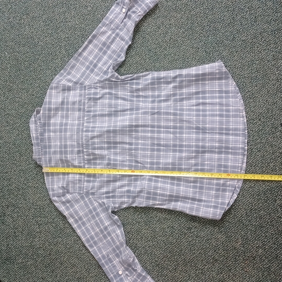 Carhartt Plaid Button-down 3/4 sleeves Women's size S 4/6 Blue Gray White summer - Picture 12 of 17